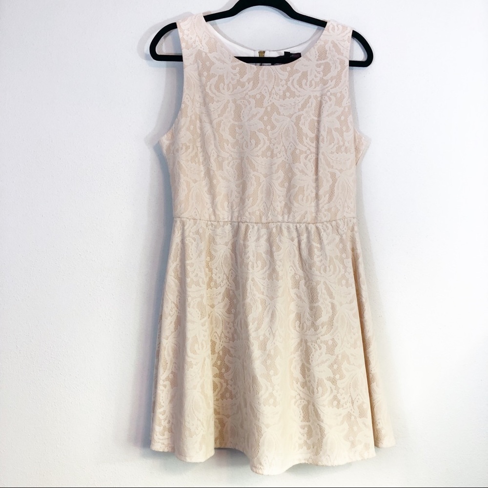 HeartSoul cream ivory lace Aline stretch dress XL